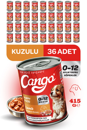 Yavru Yaş Köpek Maması Kuzu Etli 415Gr 36Lı Image 0