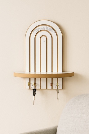 Beyaz Duvar Rafı Anahtarlık (35x20 cm) Image 2