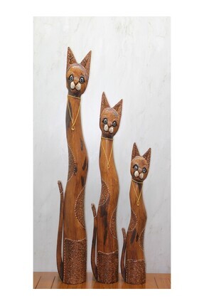 Kedi Seti Ahşap 3'lü 1 Metre (1.Model) Image 0