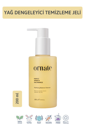 Aşırı Yağlı ve Akneye Eğilimli Ciltler için Niacinamide Etkili Matlaştırıcı Yüz Temizleme Jeli Image 0