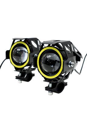 Motosiklet Sis Farı U7 Led Uyumlu Mercekli 2 Adet Uzun Kısalı Çakarlı Model Image 0