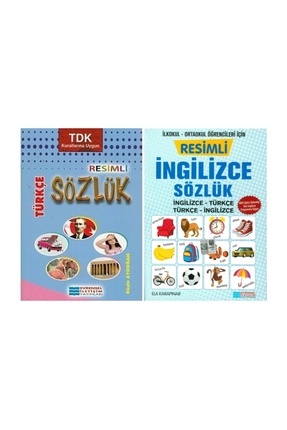 Evrensel İletişim İlkokul Resimli Türkçe + İngilizce Sözlük Seti 2 Kitap 2023 Image 0