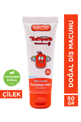 Doğal Çilek Diş Macunu Florürsüz 50 gr Image 0