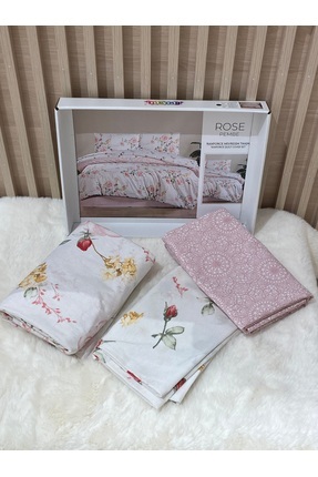DUYGU HOME COLLECTİON ROSE PEMBE RANFORCE TEK KİŞİLİK LÜKS NEVRESİM TAKIMI Image 0