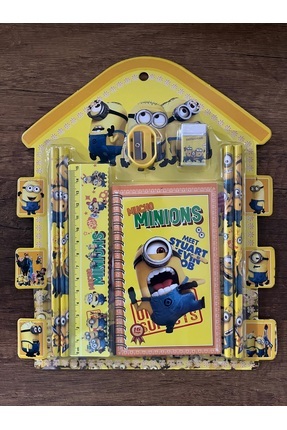 Minions Kırtasiye Seti Not Defteri Silgi Kurşun Kalem Kalemtıraş Cetvel Minyon Okul Set Minyonlar Image 0