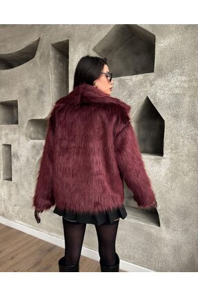 Tüy Dökmeyen Kadın Kürk Oversize Kaban – Trend Moda, Rahat Kalıp ve Zarif Kışlık Mont Image 3