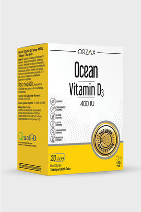 Orzax Vitamin D3 400IU Sprey 20ml Image 0