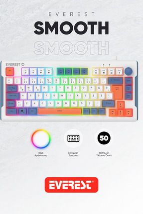 KB-75 Membran Klavye Sessiz Klavye Rgb Aydınlatmalı Q Oyuncu Klavyesi Gaming Klavye Mavi/Turuncu Image 0