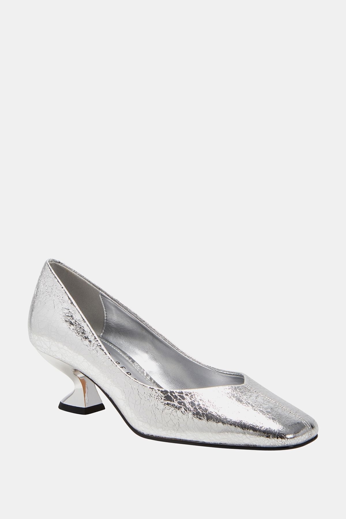 کفش پاشنه نقره ای زنانه Laterr Pump