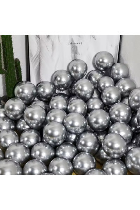 Gümüş Aynalı Metalik 10 adet Balon – Şık ve Parlak Dekorasyon Image 0
