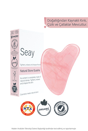 Pembe Kuvars Taşı Gua Sha Yüz Masaj Aleti Değerli Doğal Taş Sertifikalı Image 0