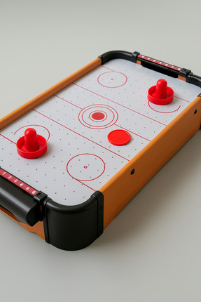 Masaüstü Hava Hokeyi Ahşap Buz Hokeyi Oyun Seti 51×31 cm - 2 Kişilik Eğlenceli Masa Oyunu Image 0