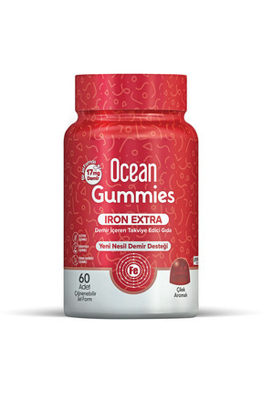 Ocean Gummies Iron Extra Demir İçeren Takviye Edici Gıda 60 Adet Çİğnenebilir Jel Form Image 0
