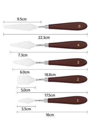 5li Metal Resim Spatulası Palette Knives, Ressam Sipatulası Sıpatula Spatül Image 0