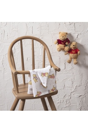 Lisanslı Disney Winnie Pamuk 35x35 cm 3' lü Müslin Ağız Bezi Image 0