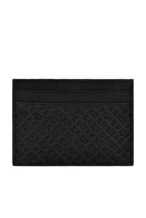 Erkek Monogram Logo Dokulu Metalik Logo Desenli %100 Deri Siyah Kartlık 50548817-001 Image 1