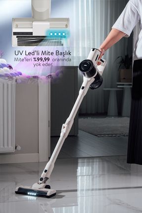 Bldc Motorlu Dikey Kablosuz Şarjlı Led Aydınlatmalı Süpürge Svc-8620 - (UV LED'Lİ Mite Başlık ) Image 0