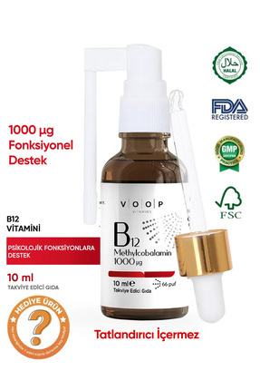 Vitamin B12 Methylcobalamin | 1000 µg (mikro gram) Sprey-Damla - 10 ml Image 0