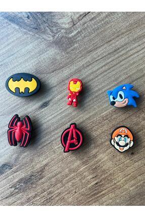 TERLİK SÜSÜ Iron Man, Batman, Mario, Sonic, Spider-Man Örümcek Adam 6 ADET Image 0