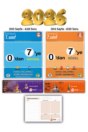 7. Sınıf 0 dan 7 ye Konu Anlatımlı Soru Bankası Seti Tüm Dersler - Sözel ve Sayısal 2 Kitap Image 0