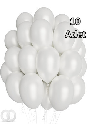 İnci Beyaz Balonlar Parlak Parti Balonu Mezuniyet, Nişan, Doğum Günü, Parti Süsleme Image 0