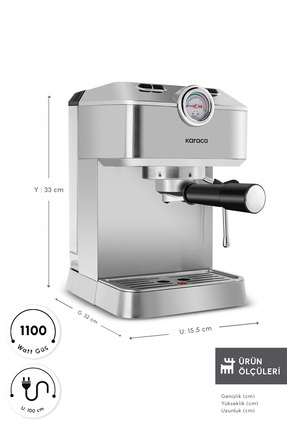 Coffee Art 1101 Süt Köpürtücülü 20bar Basınçlı Espresso Latte Cappuccino Americano Mak. 1,5l Image 1