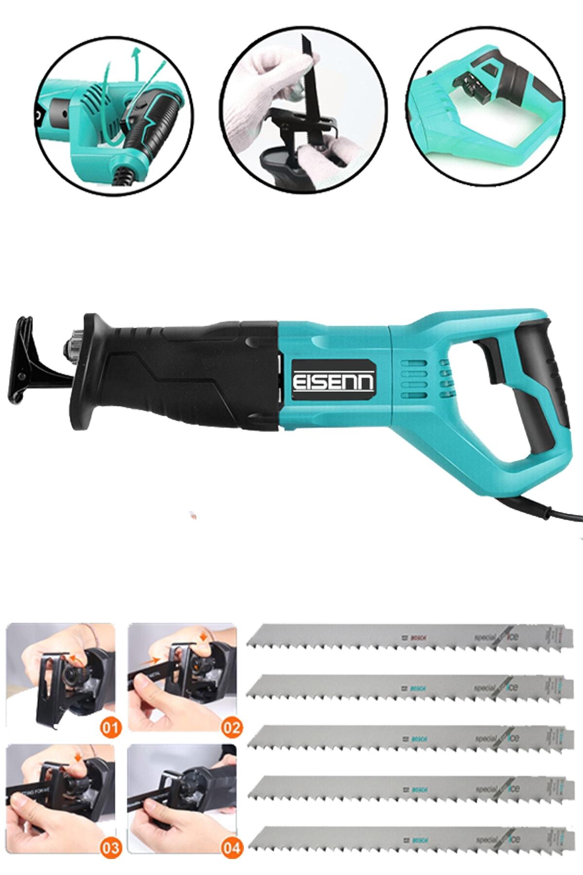 Eisenn Germany Technology Titan 3200 W Prof Tilki Kuyruğu 5 Adet Bıçak Hediye