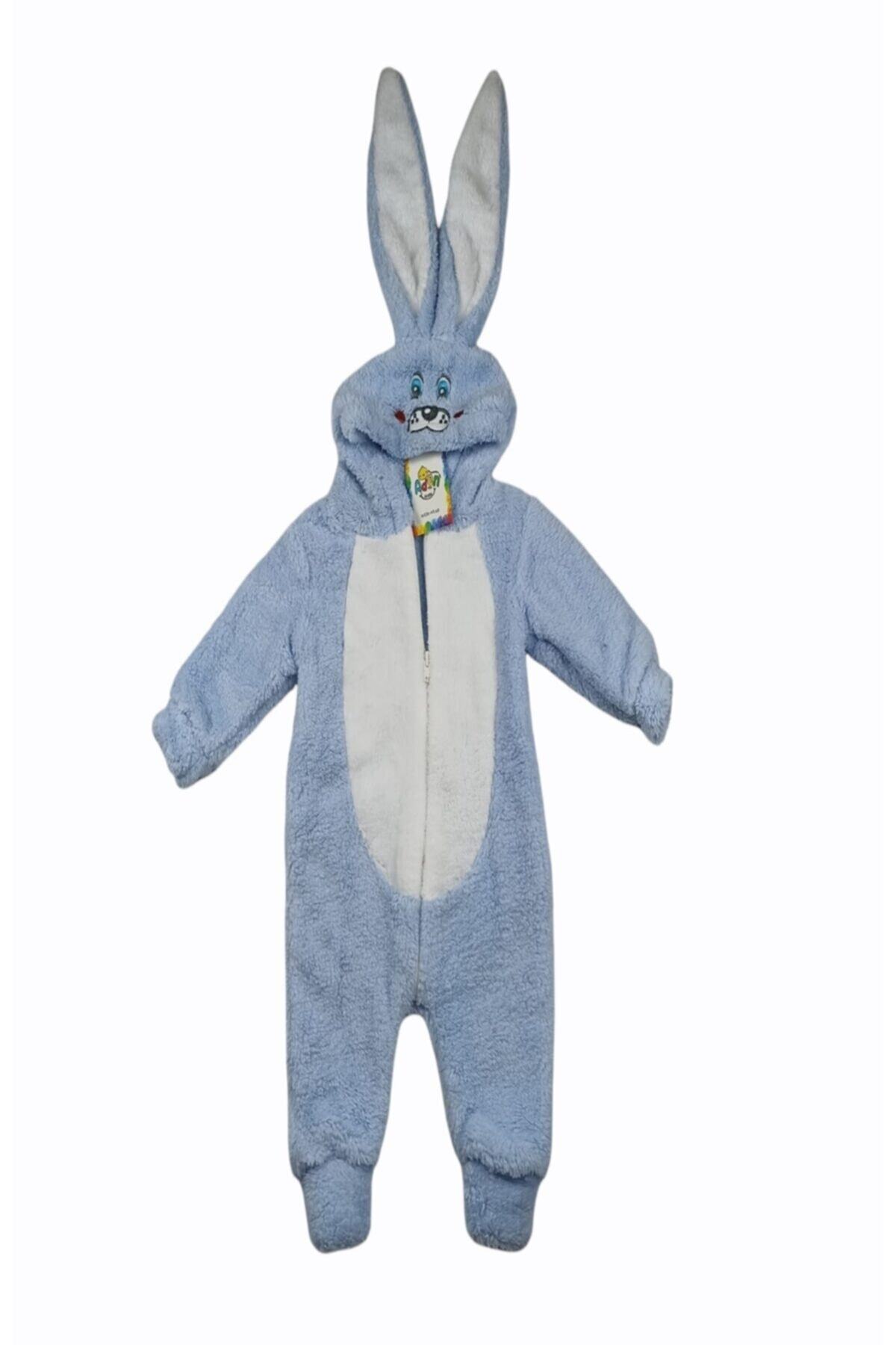aden kids Tavşan Desenli Peluş Bebek Tulum