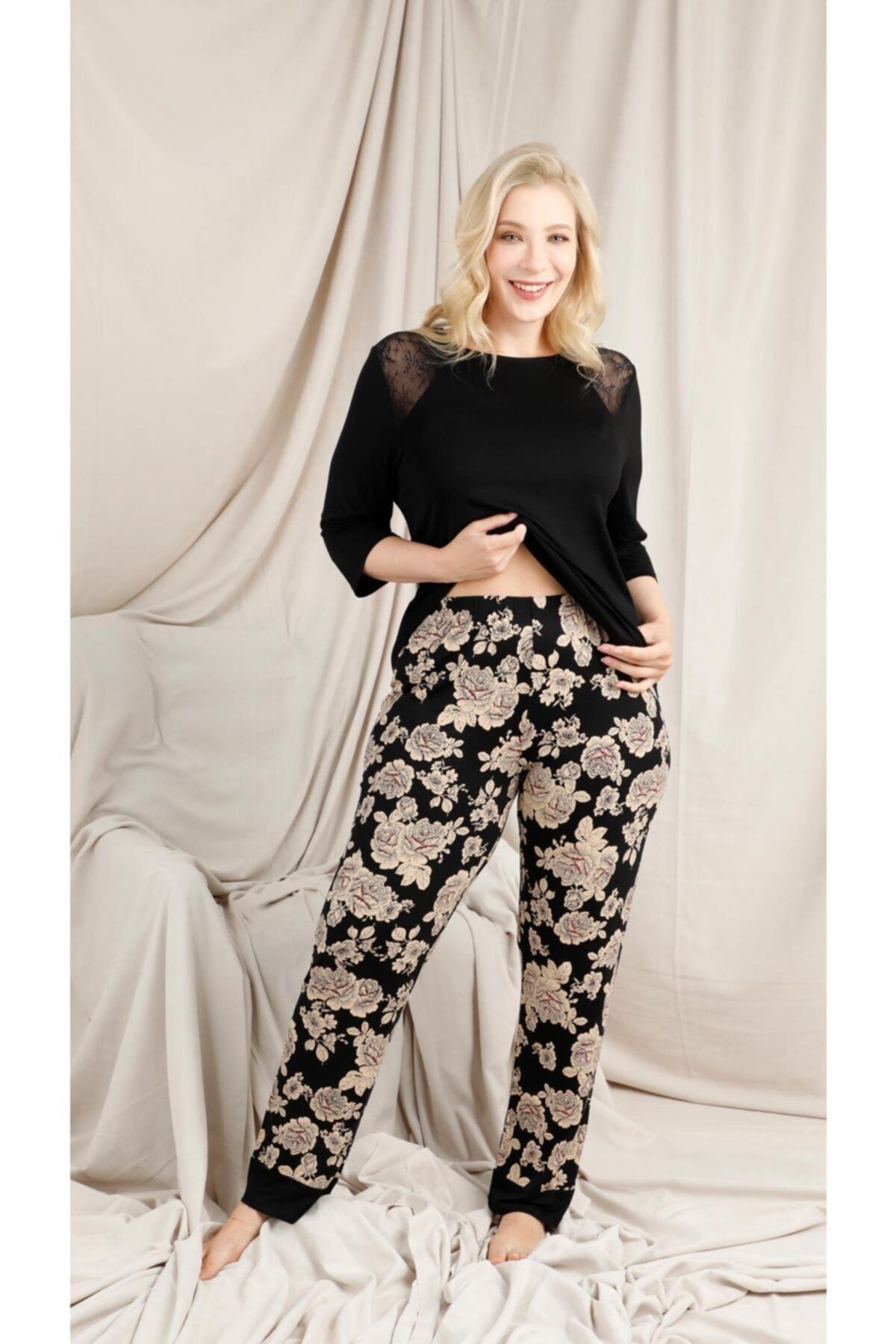 Sevim 13009 Kısa Kol Siyah Pijama Takımı