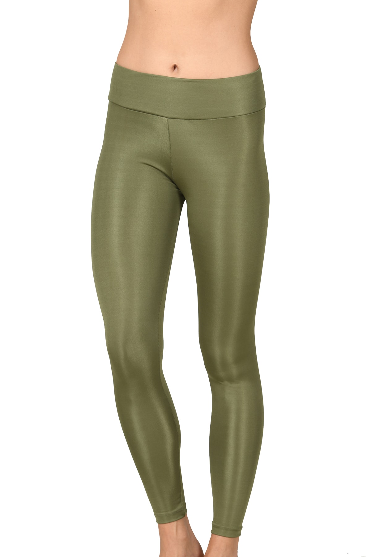 Kompedan Hevado Yüksek Bel Parlak Disko Tayt