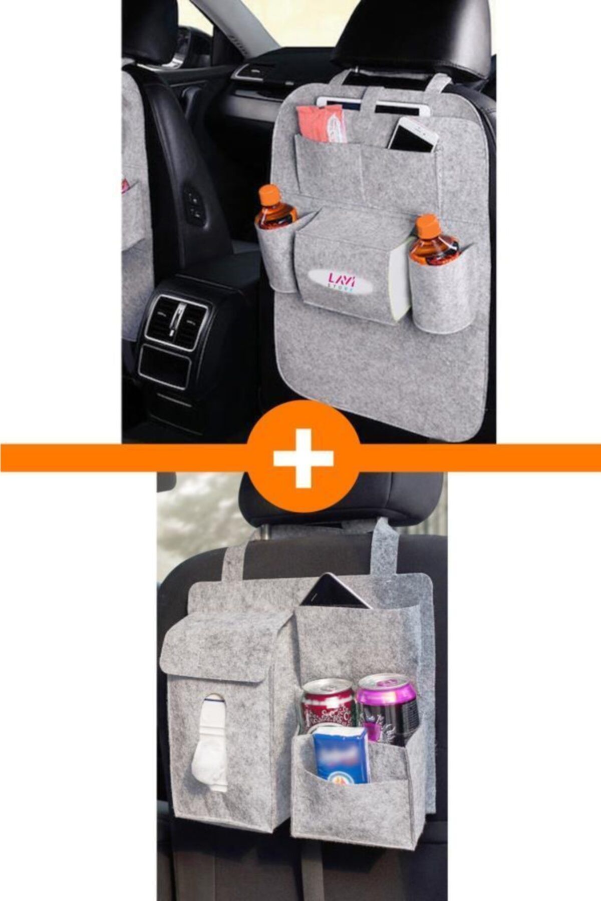 Ankaflex Ikili Set Araba Koltuk Arkası Düzenleyici Organizer Oto Koltuk Arkası Tablet Tutucu Araç Set-93
