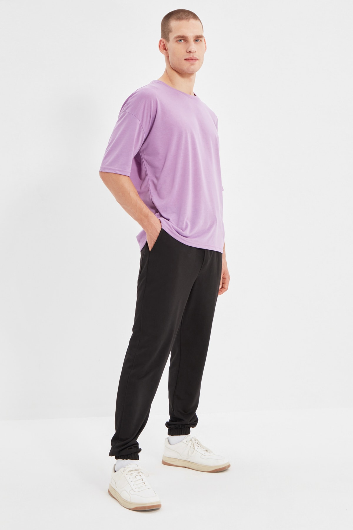 TRENDYOL MAN Siyah Erkek Basic Oversize Fit Eşofman Altı Eşofman Altı