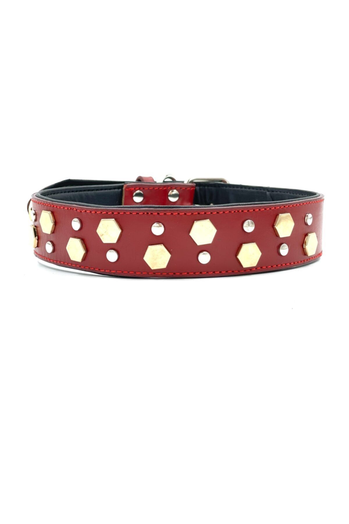 GAGA AKSESUAR Hakiki Deri; Pedli; Ayarlanabilir; Büyük Irk Köpek Tasması 4 Cm X 67 Cm Boyun Ölçüleri: 45 - 59 Cm