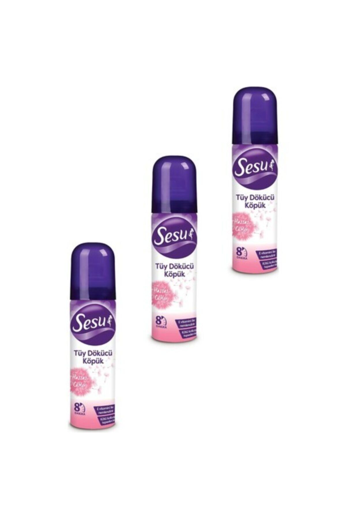 Sesu Tüy Dökücü Köpük Hassas Cilt 150 ml X 3 Adet