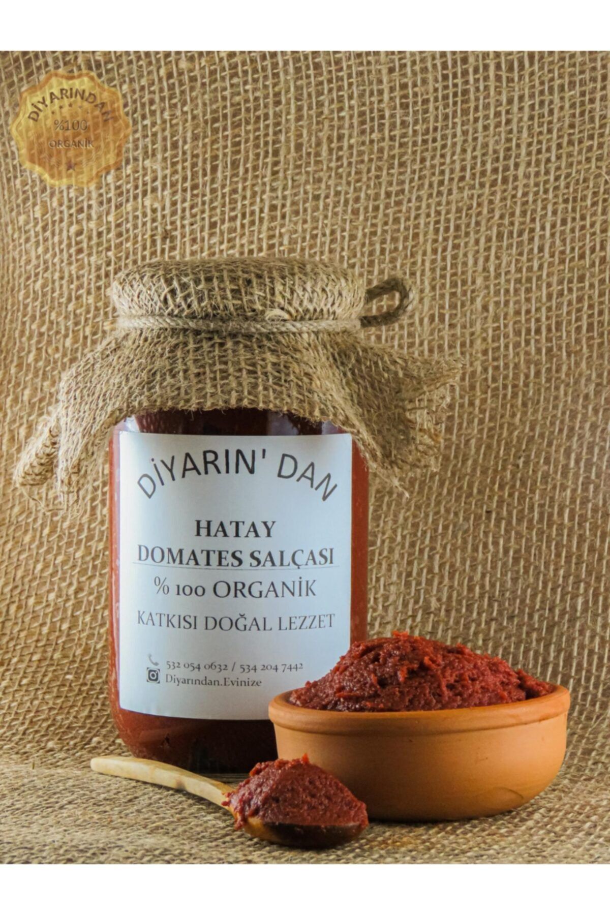 Diyarından Hatay Domates Salçası 3 kg Orta Tuzlu