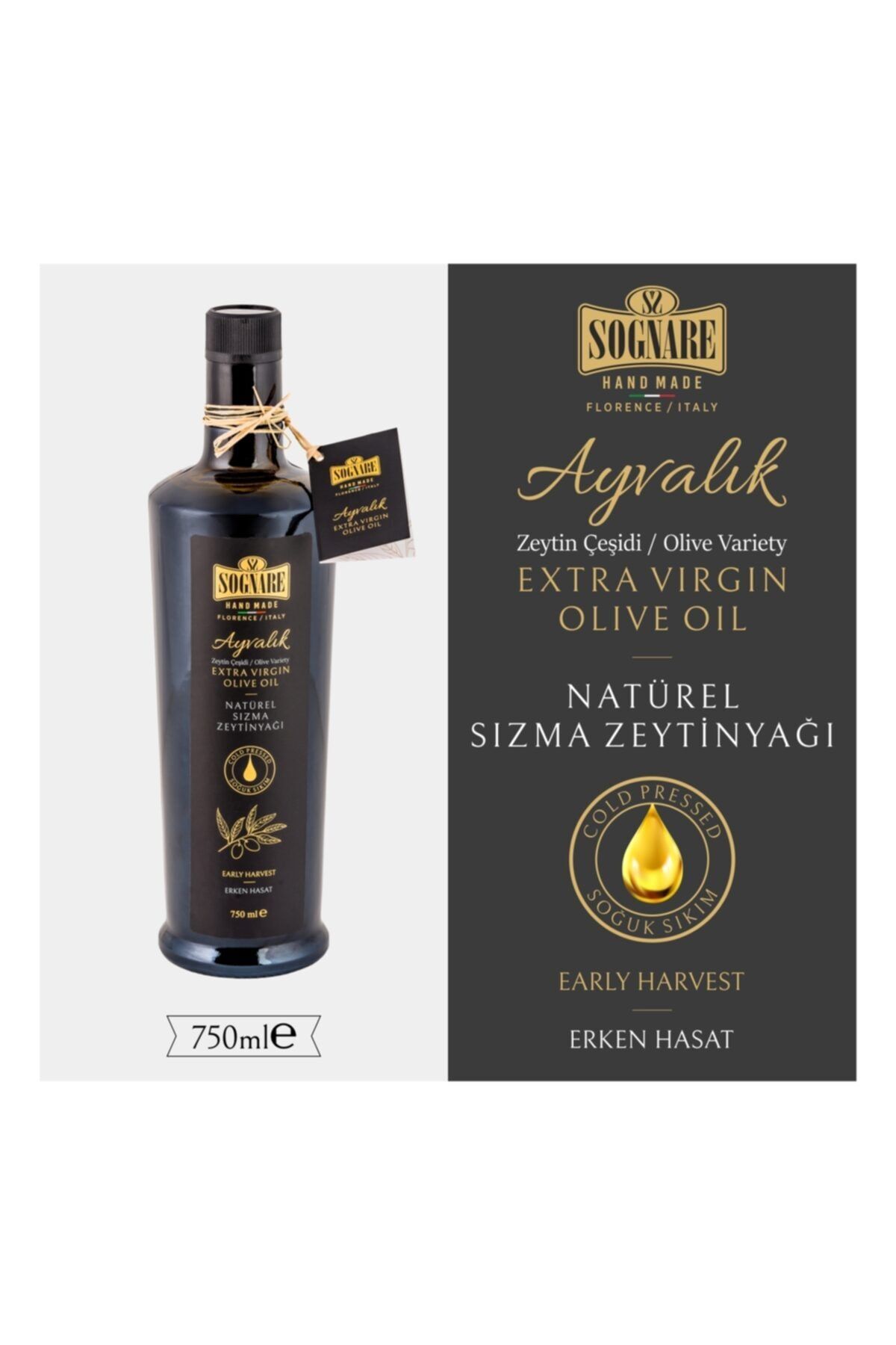 SOGNARE NATURA , Ayvalık Filtresiz Erken Hasat Soğuk Sıkım - 750 Ml