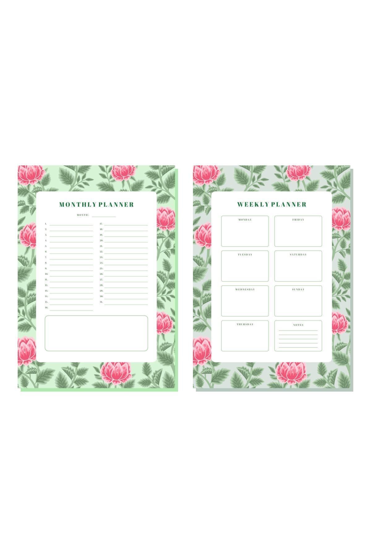 Ünsal Desing Haftalık Ve Aylık Planlayıcı Yazılabilir Silinebilir 29.7x42cm Weekly And Monthly Planner