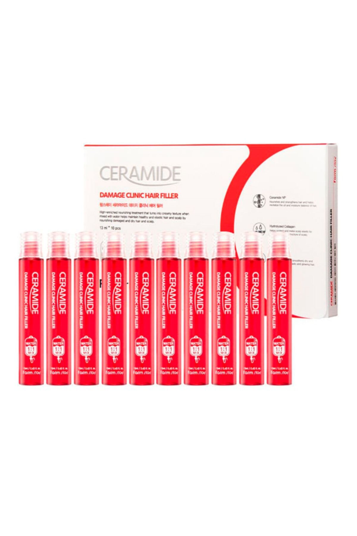 Farmstay Ceramide Damage Clinic Hair Filler / Seramidli Nemlendirici Saç Maskesi 10 Adet 13ml