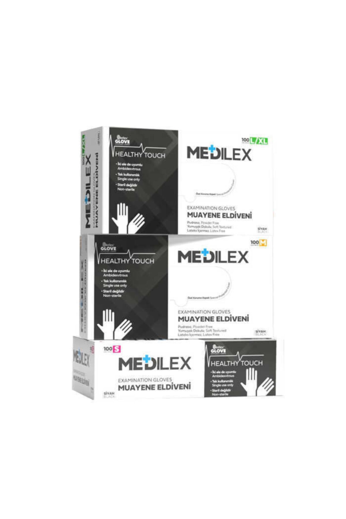 Reflex Medilex Siyah Pudrasız Tpe Eldiven (medium) 100'lü X 20 Kutu - 1 Koli