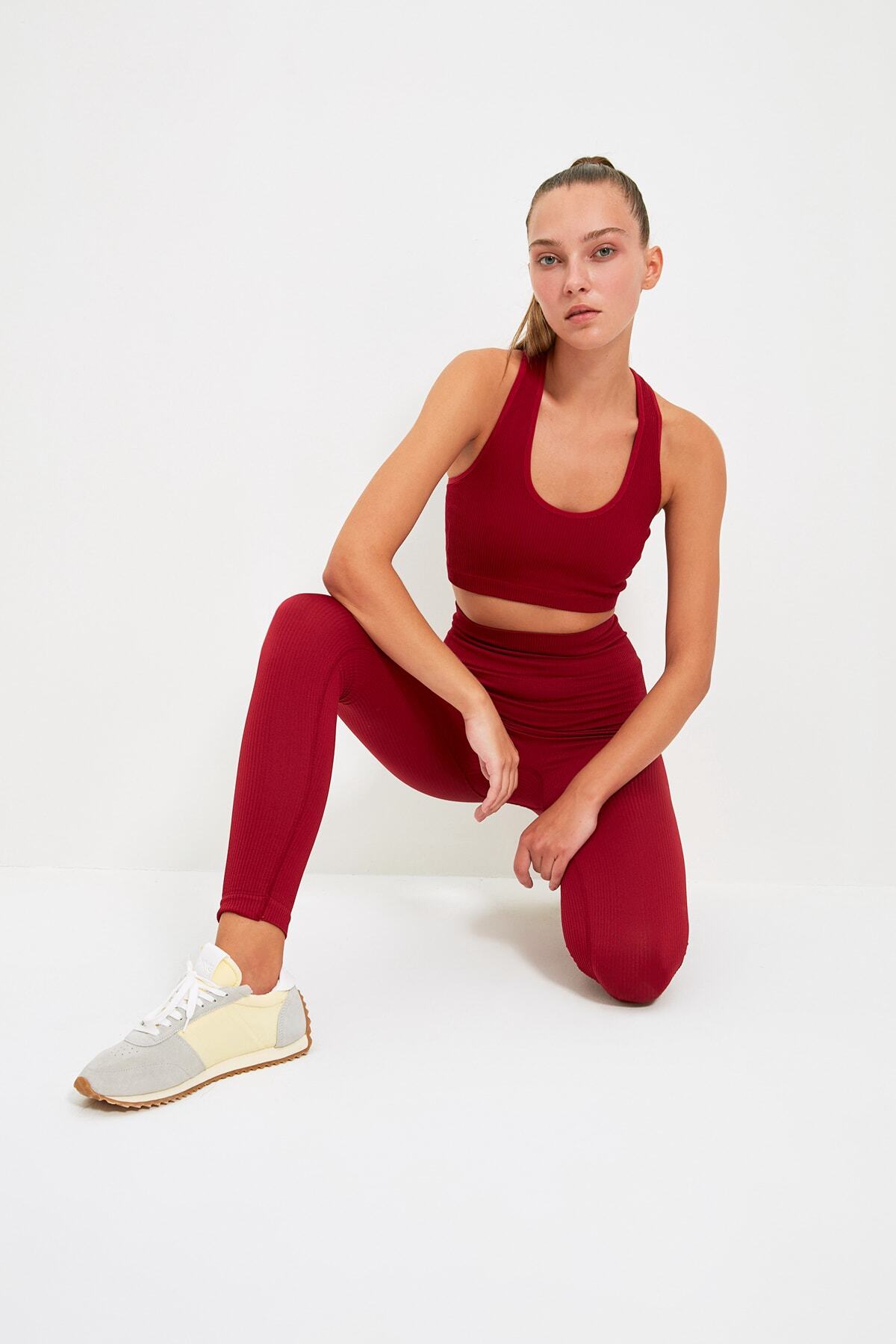TRENDYOLMİLLA Bordo Seamless Spor Tayt TWOAW22TY0038