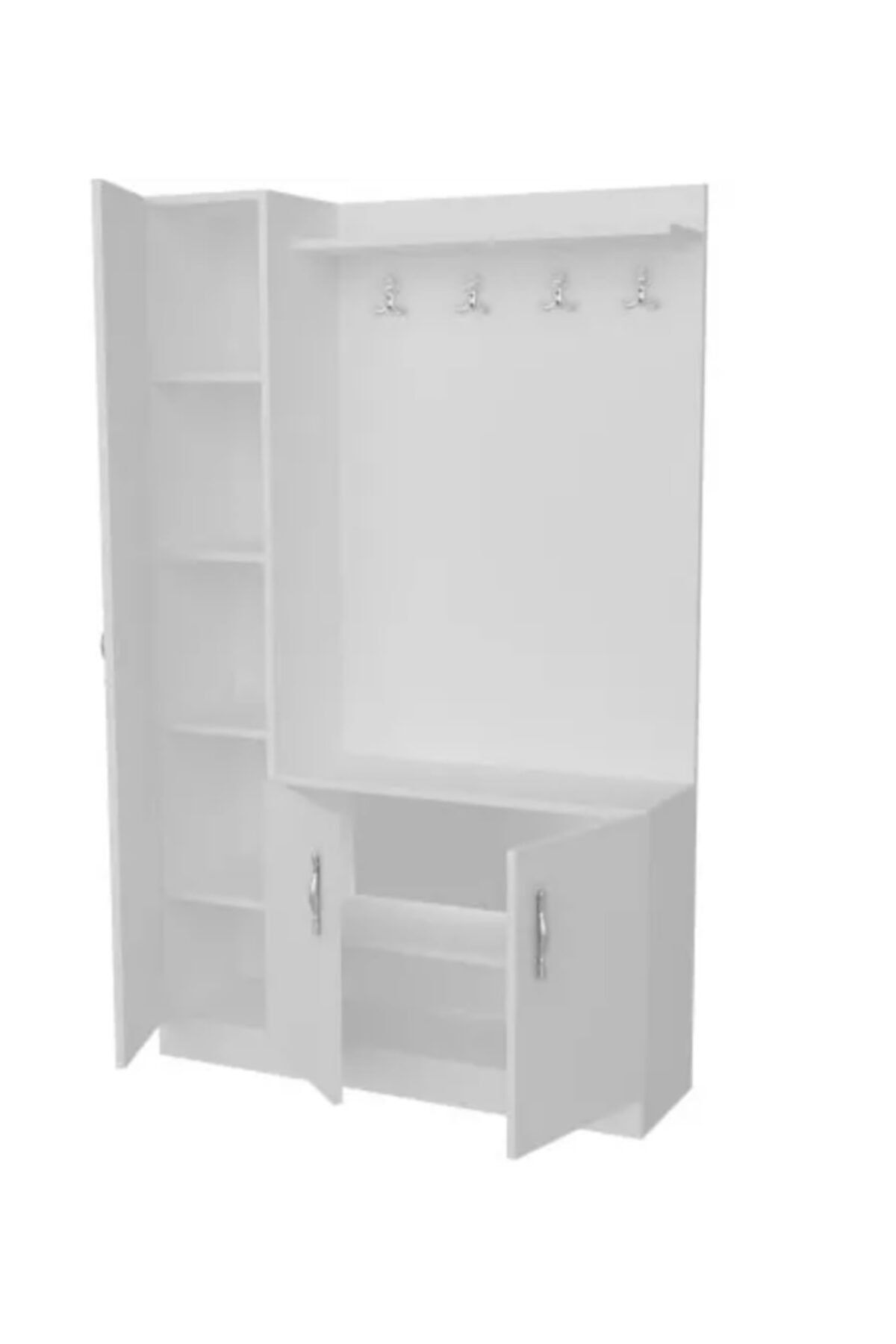 dekorstilim Natural Mdf Portmanto Askılıklı Ayakkabılık Dolabı