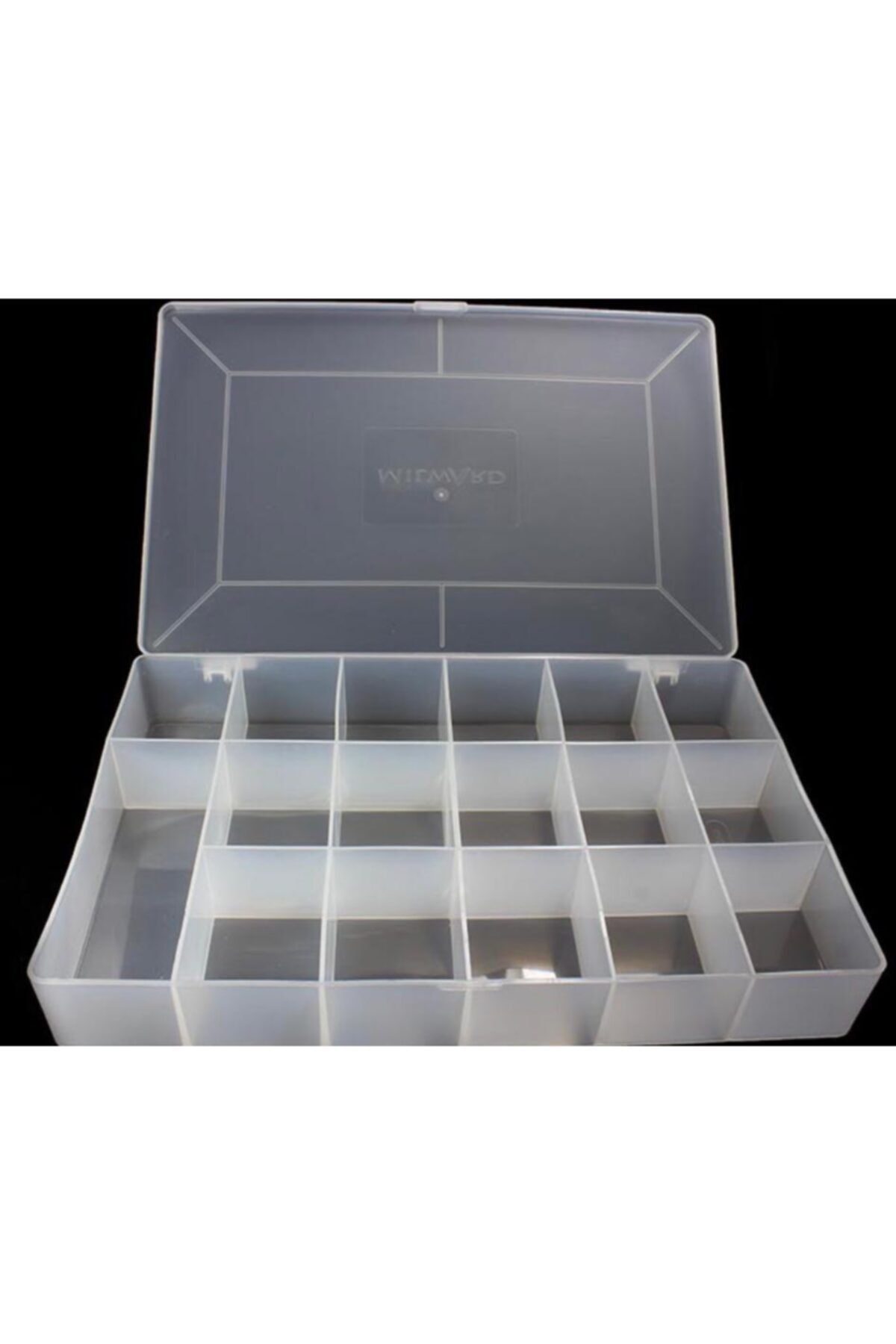 Milward Nakış Kutusu 17 Bölmeli Şeffaf + 100 Adet Iplik Sarma Kartı Hediyeli 28 X 18 X 4 Cm