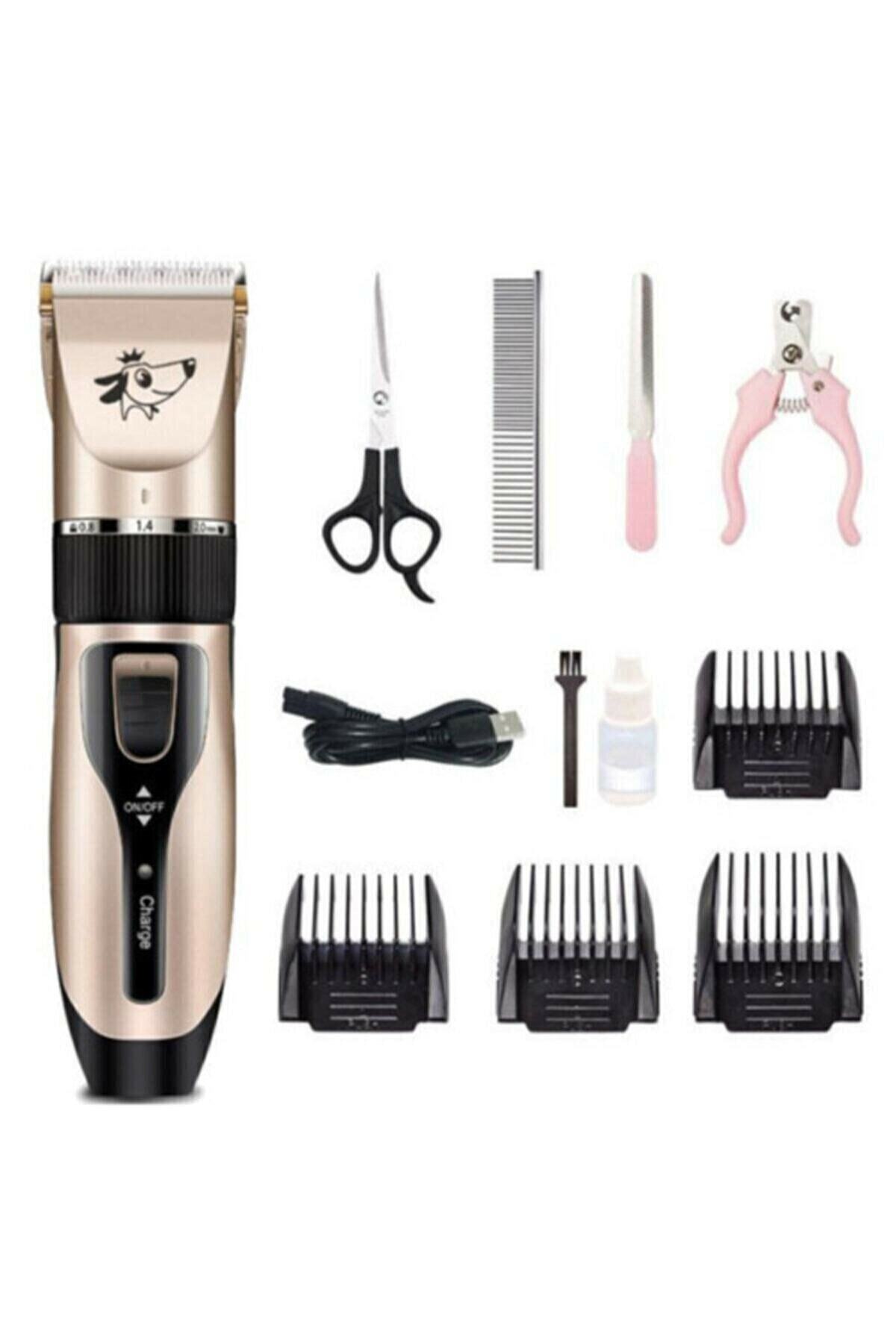 whitetech Özel Set 8 In 1 Şarjlı Kedi Köpek Evcil Hayvan Tüy Kesme Traş Makinası