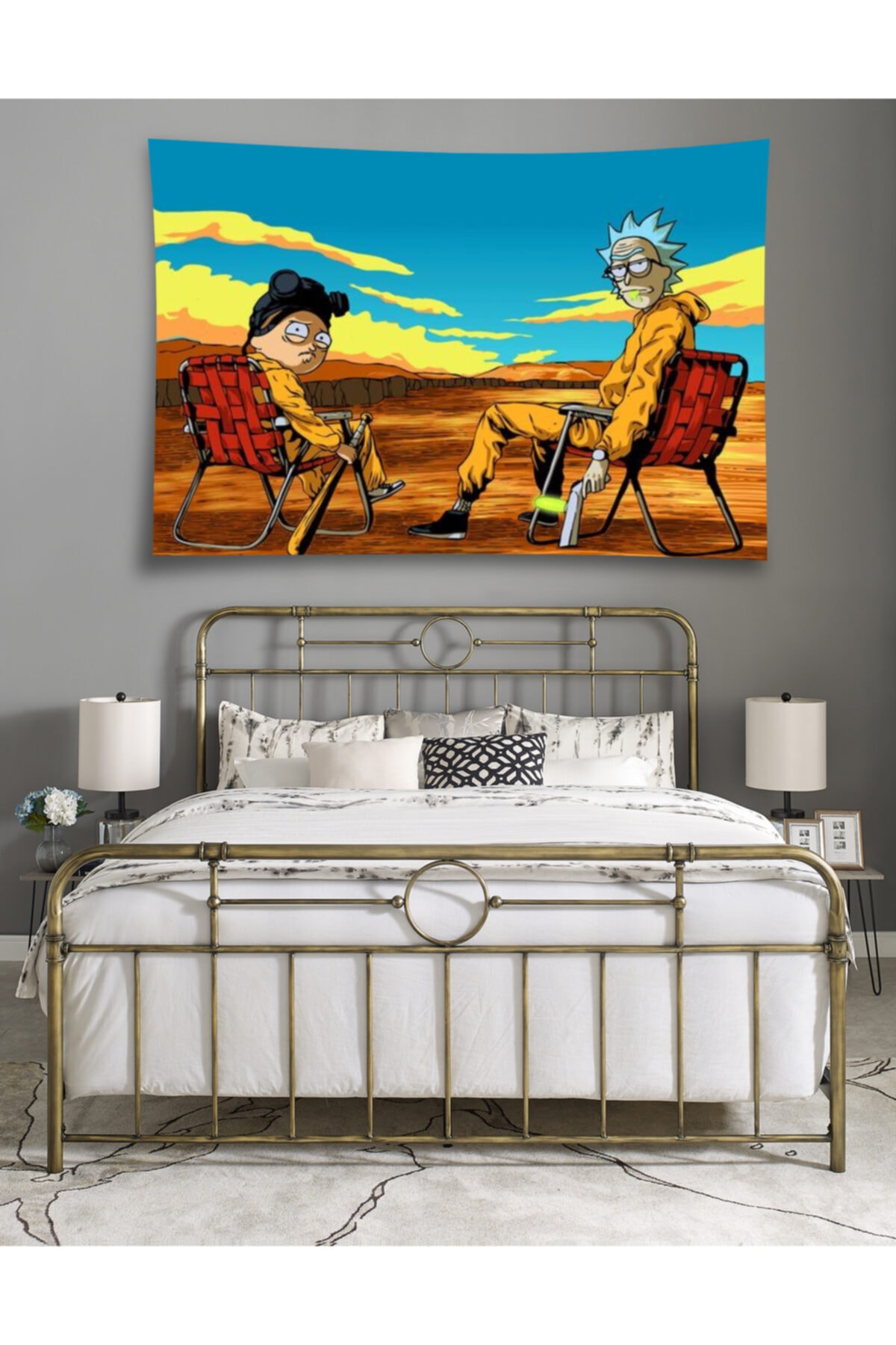 RENGARENG Rıck And Morty Duvar Örtüsü / Duvar Halısı / Tapestry 150x170