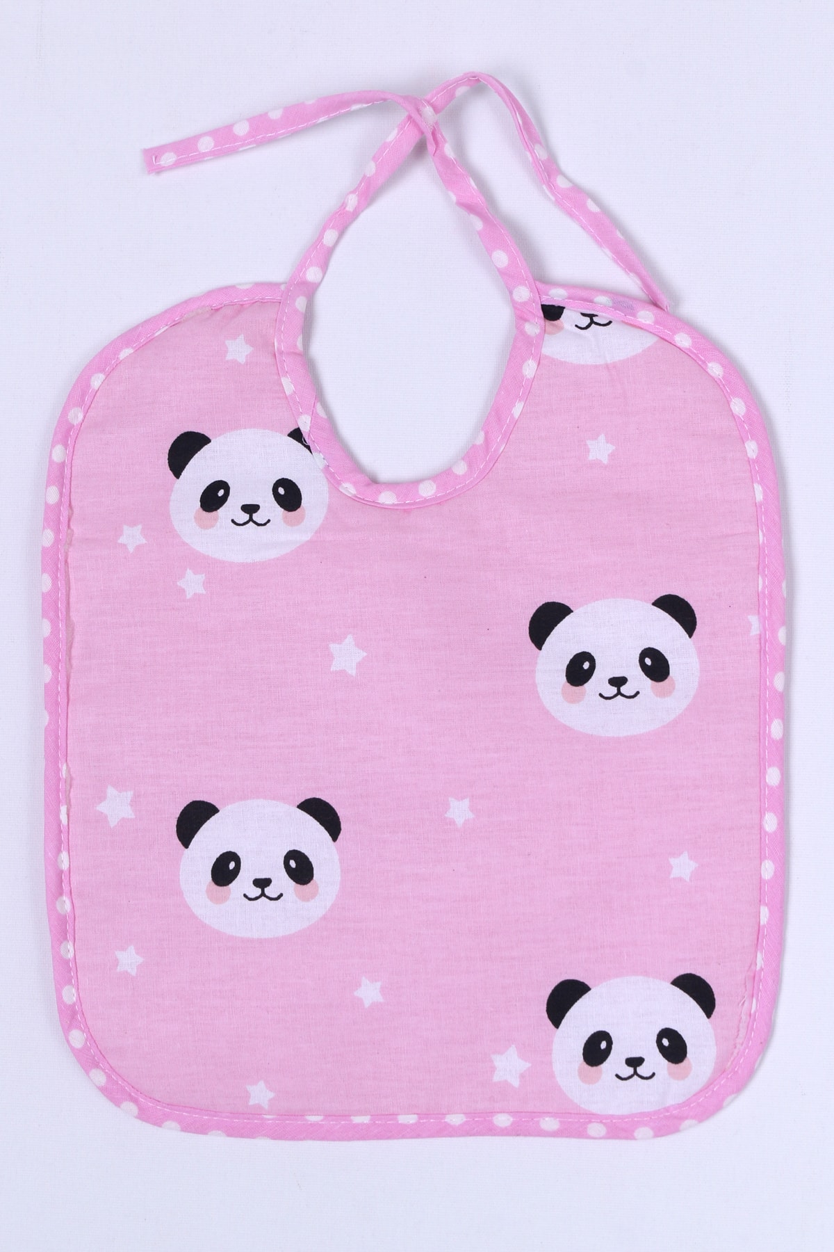 Cansın Mini Kız Bebek Pembe Panda Baskı Bağlamalı Dokuma Önlük 4580b
