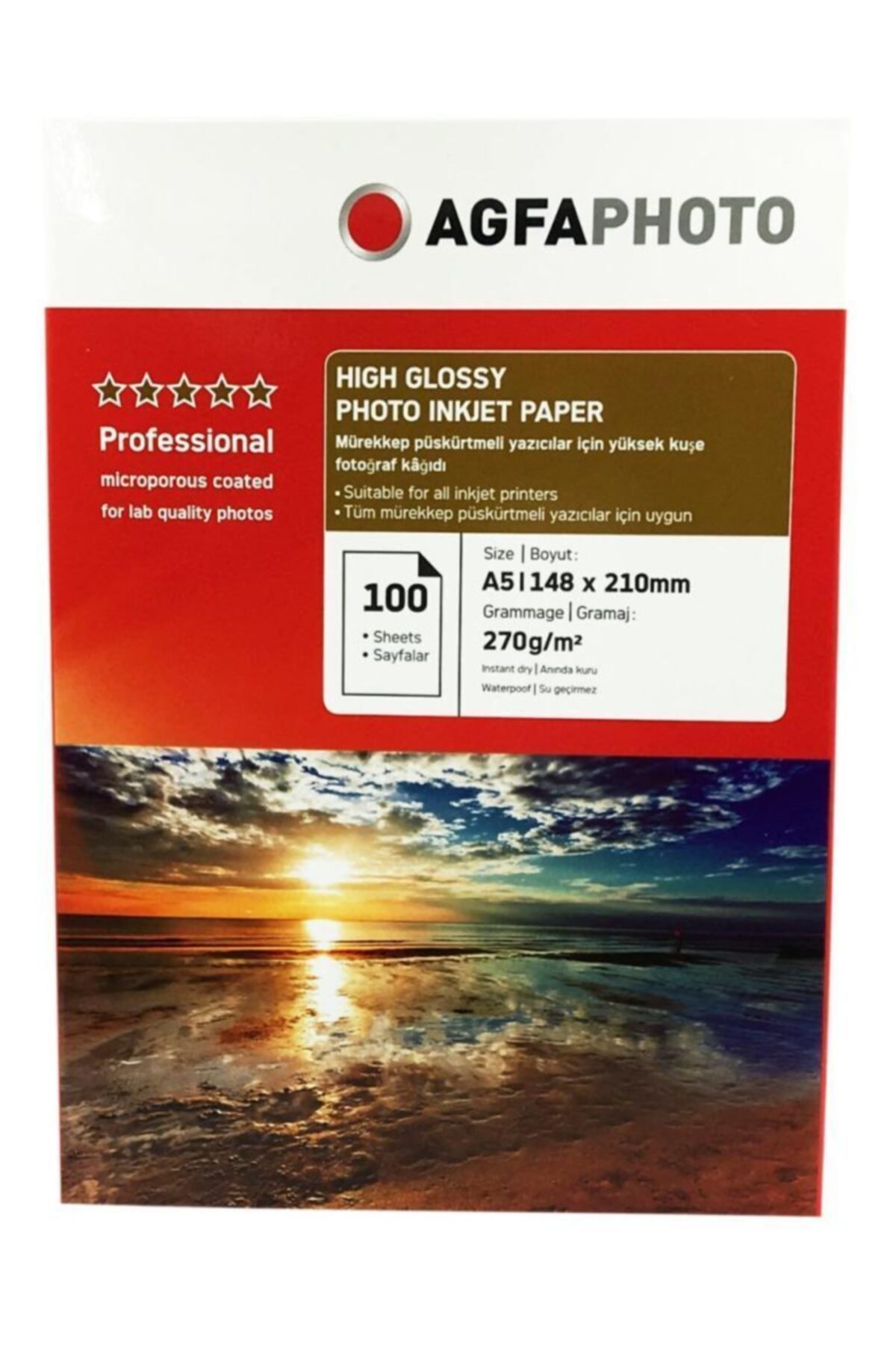 AgfaPhoto Agfa Photo 270gr A5(15x21)parlak Inkjet Kağıt