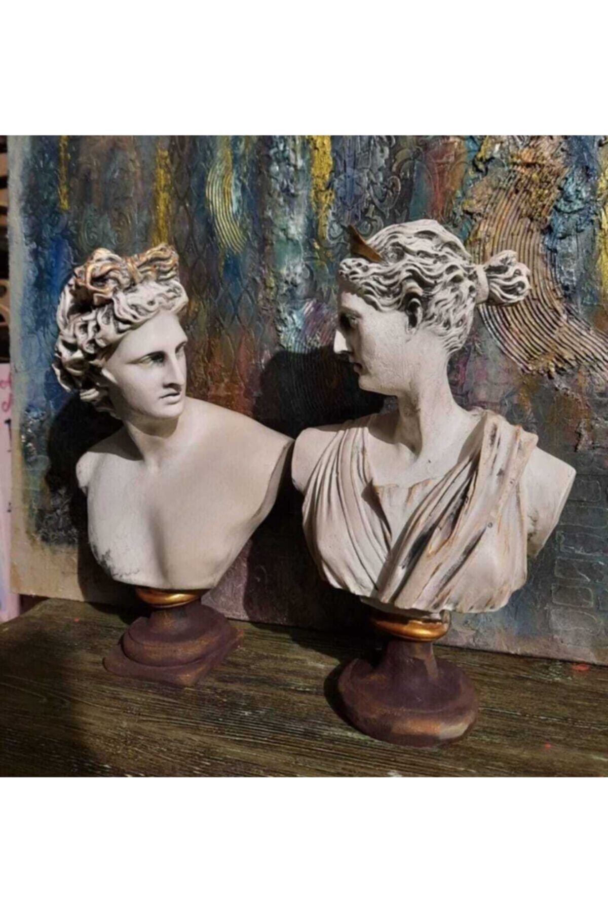 Cemrela Art Diana Ve Apollo Büst Heykel 2'li Set