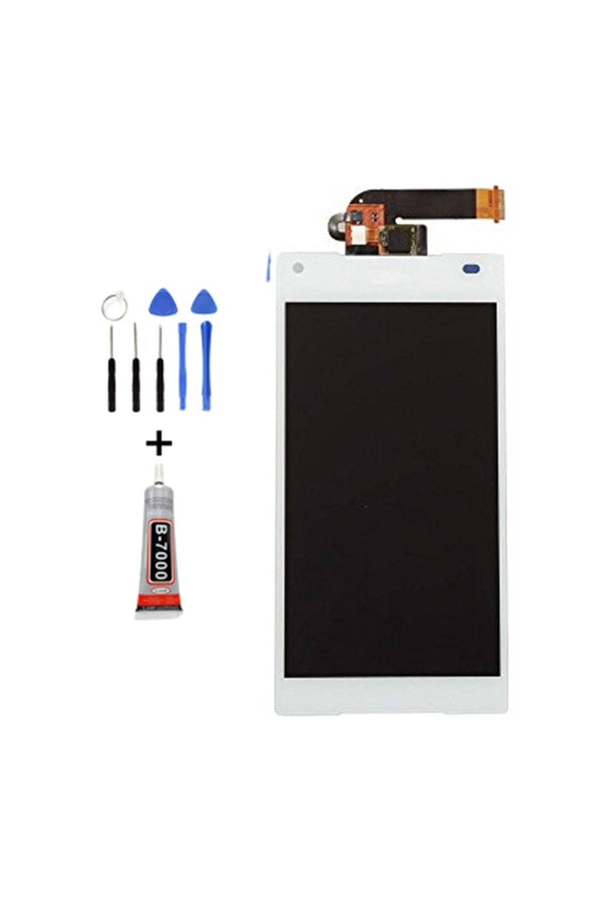 Tk Tech Sony Xperia Z5 MİNİ  LCD EKRAN DOKUNMATİK BEYAZ TAMİR SETİ YANINDA !!!