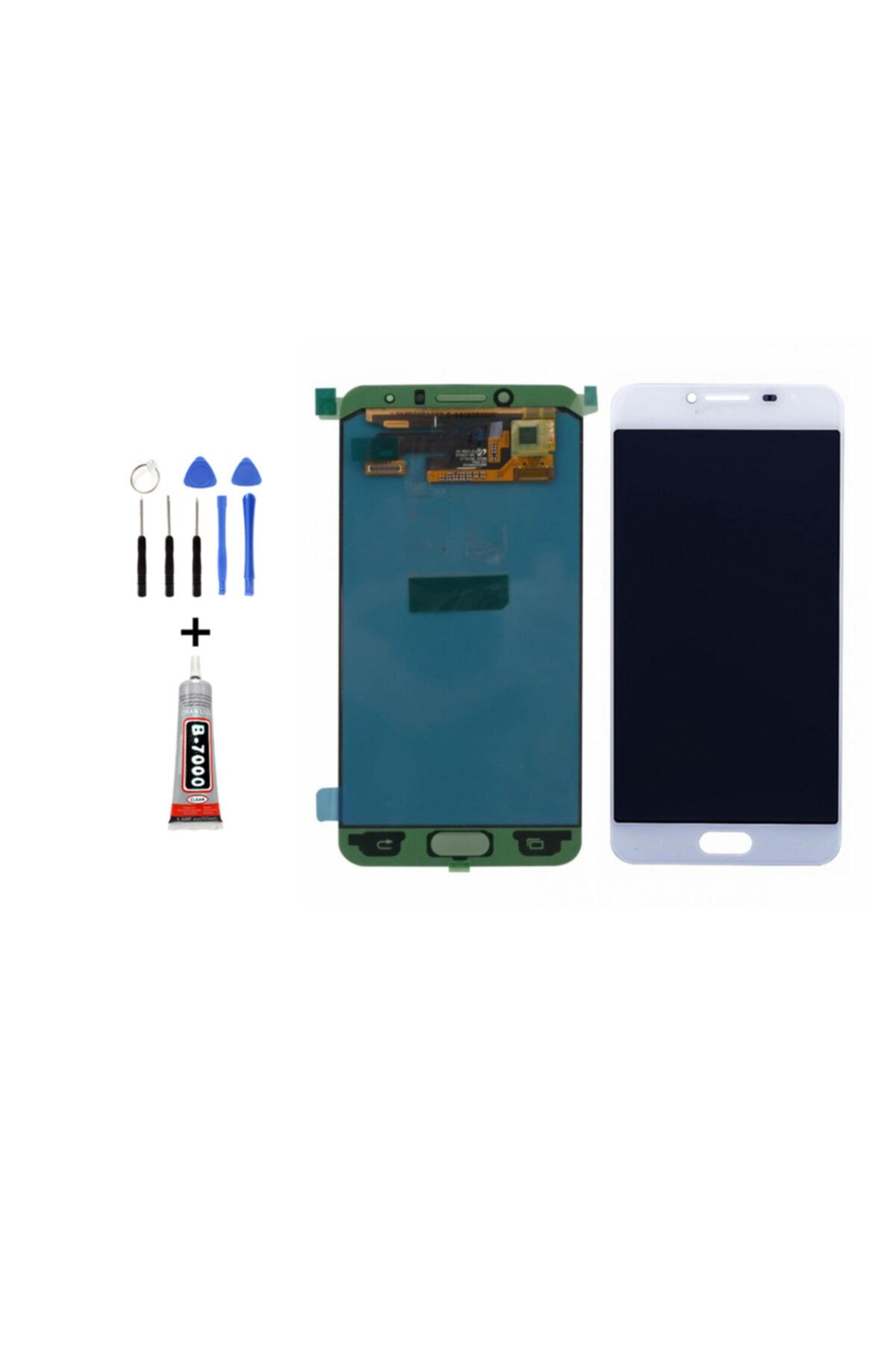Tk Tech Samsung C5 Pro C5010 Uyumlu  Lcd Ekran Dokunmatik Beyaz Tamir Seti Yanında !!!