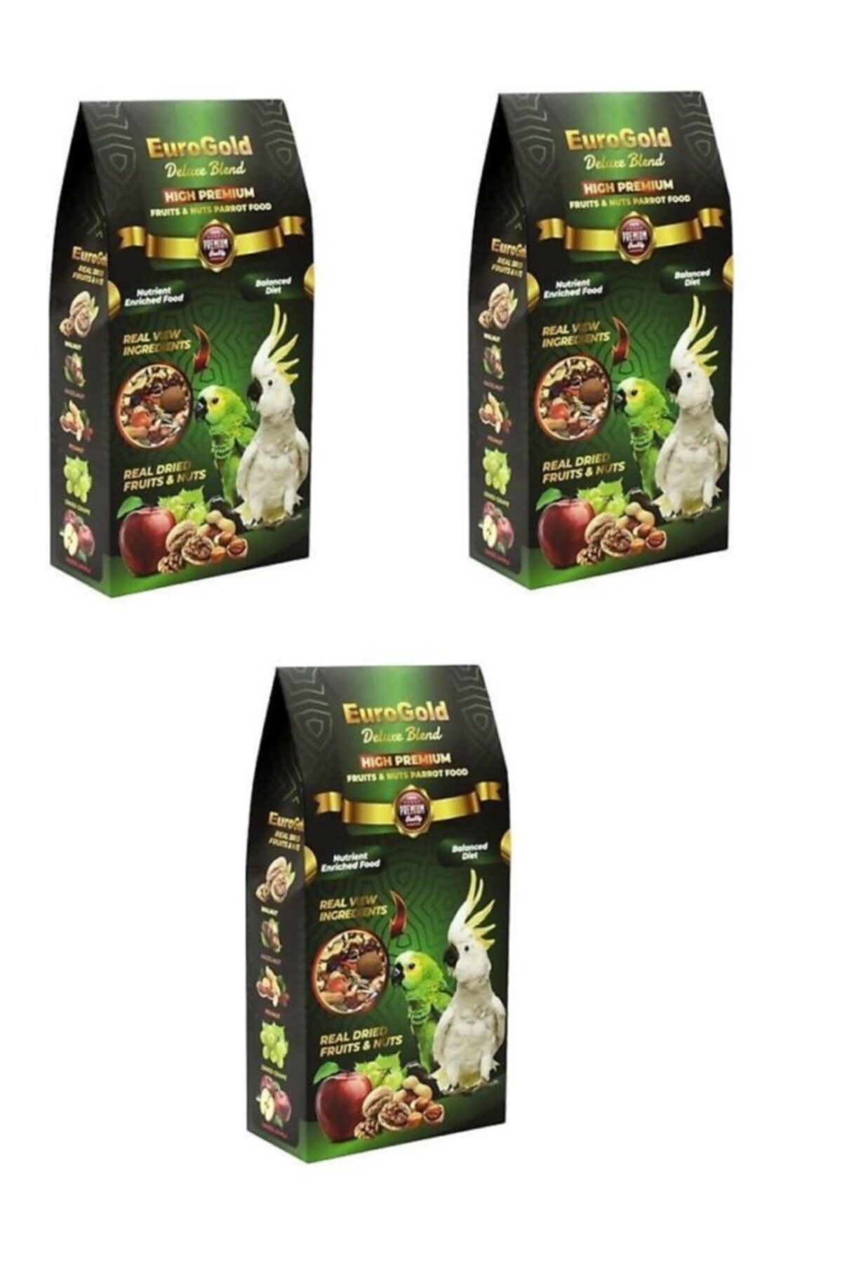 EuroGold Deluxe Blend Meyveli Ve Kuruyemişli Papağan Yemi 650 Gr ( 3 Adet )